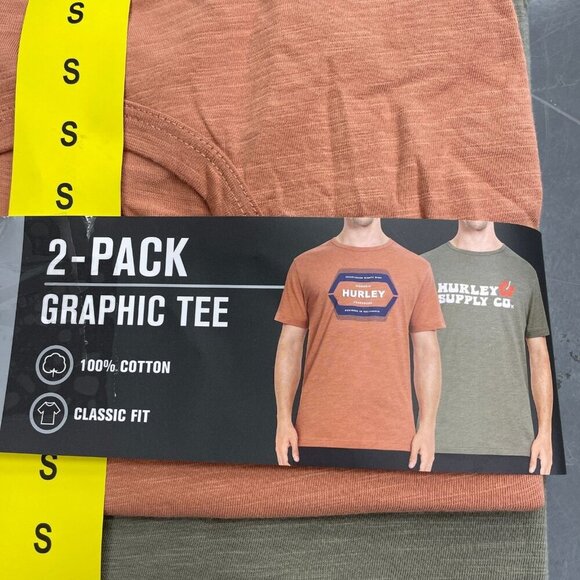 NEW Hurley Men's S 2-Pack Graphic Tee Shirt Classic Fit - Picture 3 of 6